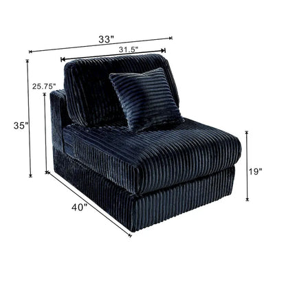 Canapé sectionnel modulaire en velours côtelé 6 pièces surdimensionné en forme de L, combinaison DIY