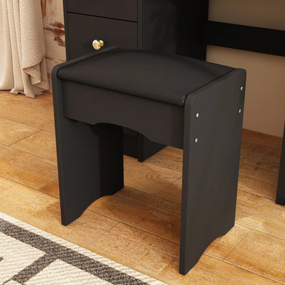 Coiffeuse avec miroir LED intégré et tabouret