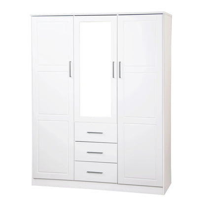 Palace Imports Armoire Cosmo 3 portes 100 % bois massif avec portes en bois massif ou portes miroir