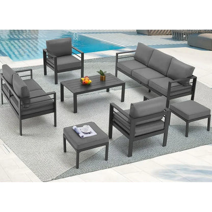 AECOJOY Ensemble de 7 Meubles de Jardin en Aluminium pour Extérieur