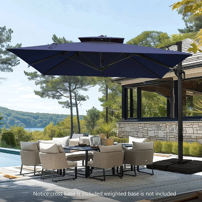 MAISON ARTS Parasol déporté hydraulique automatique 3,6 m avec mât en aluminium et rotation à 360 degrés