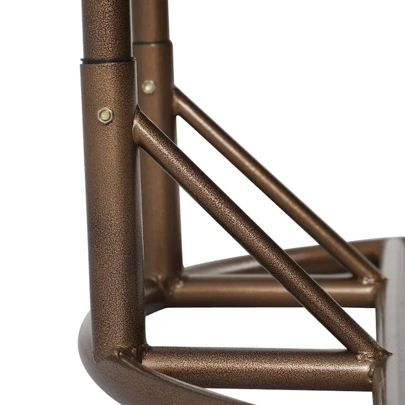 Fauteuil suspendu en forme d'œuf avec support métallique, cadre en osier et coussin – Beige / Bleu anthracite / Blanc / Bleu / Blanc antique / Marron / Toile, 2 places