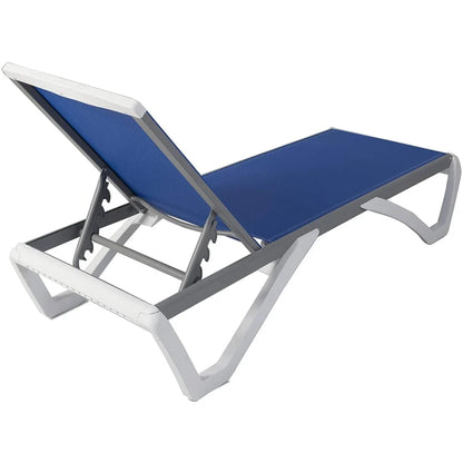Kozyard Alan Chaise longue de patio inclinable et réglable, entièrement plate, en aluminium et résine de polypropylène