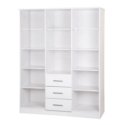 Palace Imports Armoire Cosmo 3 portes 100 % bois massif avec portes en bois massif ou portes miroir
