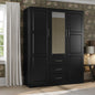 Palace Imports Armoire Cosmo 3 portes 100 % bois massif avec portes en bois massif ou portes miroir