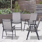Lot de 4 chaises pliantes Outsunny au design simple et élégant, confortables pour la terrasse, le jardin et les voyages