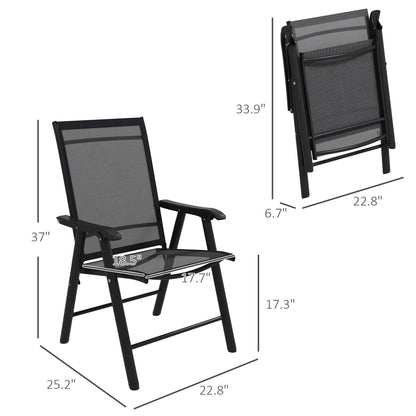 Lot de 4 chaises pliantes Outsunny au design simple et élégant, confortables pour la terrasse, le jardin et les voyages