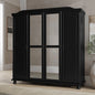 Palace Imports Kyle Armoire 4 portes 100 % en bois massif avec portes en bois massif ou portes miroir