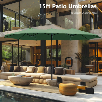 MAISON ARTS Grand Parasol Double Face de 4,5 m avec Base Incluse pour Patio