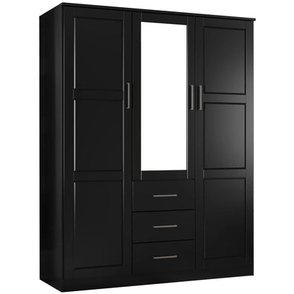 Palace Imports Armoire Cosmo 3 portes 100 % bois massif avec portes en bois massif ou portes miroir