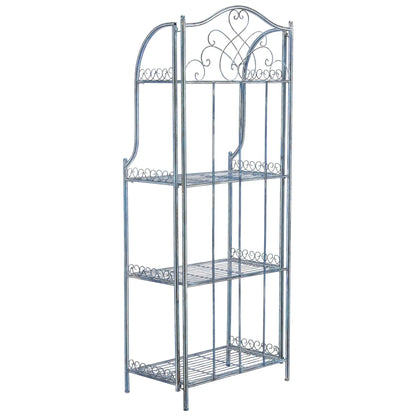 SAFAVIEH Bryn Étagère de boulanger d'extérieur victorienne en fer forgé à 4 niveaux - 63,5 cm l x 38,1 cm P x 160 cm H - 25L x 15P x 63H