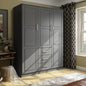 Palace Imports Armoire Cosmo 3 portes 100 % bois massif avec portes en bois massif ou portes miroir
