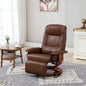 Fauteuil inclinable manuel pivotant en similicuir HomCom avec repose-pieds confortable et relaxant