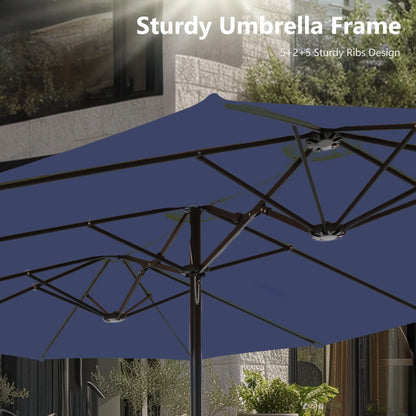 MAISON ARTS Grand Parasol Double Face de 4,5 m avec Base Incluse pour Patio