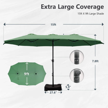 MAISON ARTS Grand Parasol Double Face de 4,5 m avec Base Incluse pour Patio