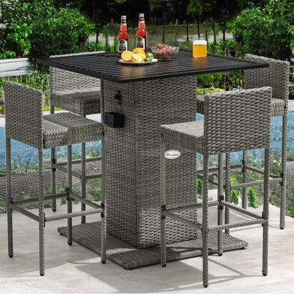 Ensemble de bar extérieur en osier Moasis 5 pièces - 5 PCS