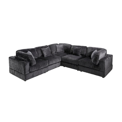 Canapé sectionnel modulaire en velours côtelé 6 pièces surdimensionné en forme de L, combinaison DIY