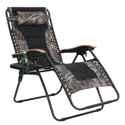 Fauteuil de relaxation zéro gravité XL surdimensionné rembourré avec accoudoirs plus larges et porte-gobelet réglable - N/A