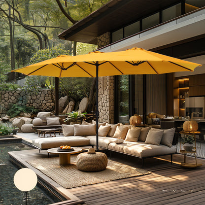 MAISON ARTS Grand Parasol Double Face de 4,5 m avec Base Incluse pour Patio