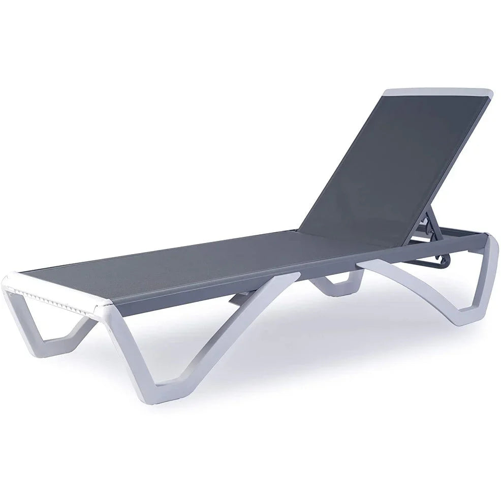 Kozyard Alan Chaise longue de patio inclinable et réglable, entièrement plate, en aluminium et résine de polypropylène