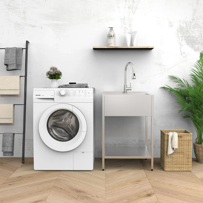 Transolid EWS-2422S Évier de buanderie et support de lavage en acier inoxydable de 24 po L x 22 po P x 35 po H - 24 po x 22 po