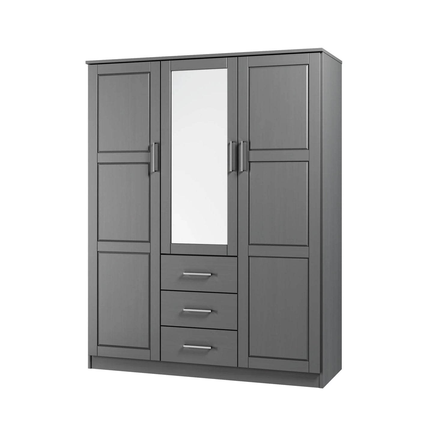 Palace Imports Armoire Cosmo 3 portes 100 % bois massif avec portes en bois massif ou portes miroir