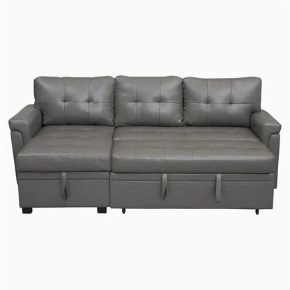 Canapé d'angle réversible convertible avec lit gigogne, méridienne de rangement et pieds durables