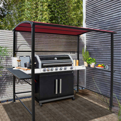 Abri barbecue en acier avec auvent, 1,5 x 2,4 m