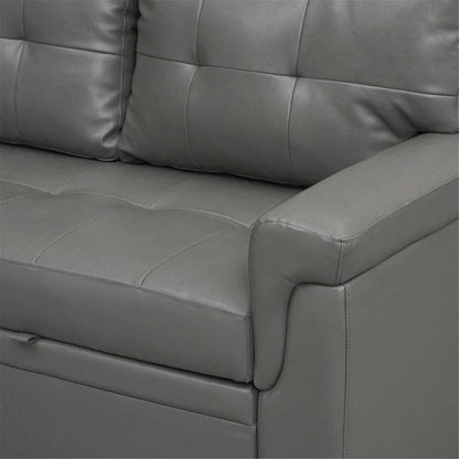Canapé d'angle réversible convertible avec lit gigogne, méridienne de rangement et pieds durables