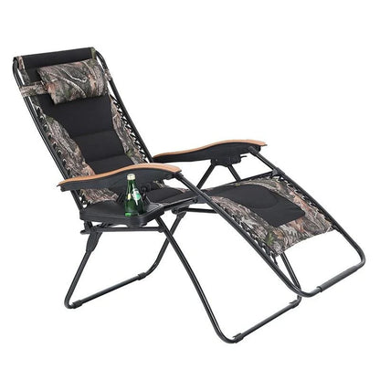 Fauteuil de relaxation zéro gravité XL surdimensionné rembourré avec accoudoirs plus larges et porte-gobelet réglable - N/A
