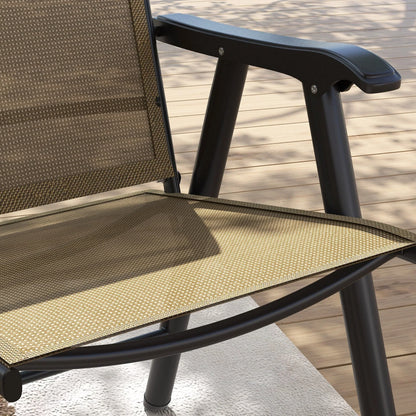 Lot de 4 chaises pliantes Outsunny au design simple et élégant, confortables pour la terrasse, le jardin et les voyages