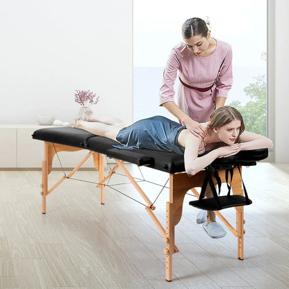 Table de Massage Portable 84L Réglable pour Soins du Visage, Tatouage, avec Housse de Transport