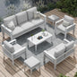 AECOJOY Ensemble de 7 Meubles de Jardin en Aluminium pour Extérieur