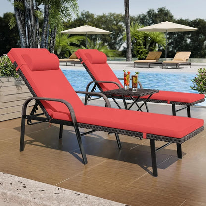 Ensemble de 3 chaises longues d'extérieur Kullavik