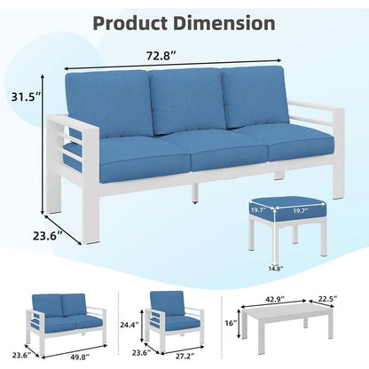 AECOJOY Ensemble de 7 Meubles de Jardin en Aluminium pour Extérieur