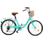 Moasis24/26 Vélo Cruiser 7 Vitesses, Vélo à Cadre Bas Ajustable, Vélo de Ville, Bicyclette