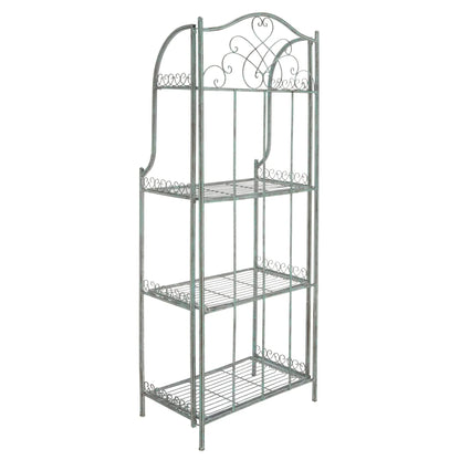 SAFAVIEH Bryn Étagère de boulanger d'extérieur victorienne en fer forgé à 4 niveaux - 63,5 cm l x 38,1 cm P x 160 cm H - 25L x 15P x 63H