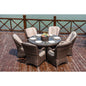 Ensemble de salle à manger rond 7 pièces en rotin tressé d'extérieur avec coussins par Moda Furnishings
