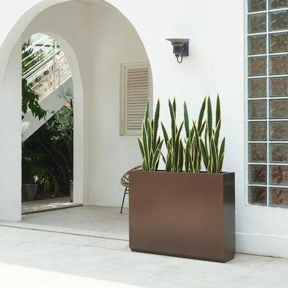 Jardinière Métallique Haute pour Plantes d'Extérieur, 38 po L x 10 po l x 30 po H, Longue et Haute Jardinière en Métal - 38x30x10