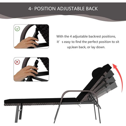 Ensemble de 3 chaises longues d'extérieur Kullavik