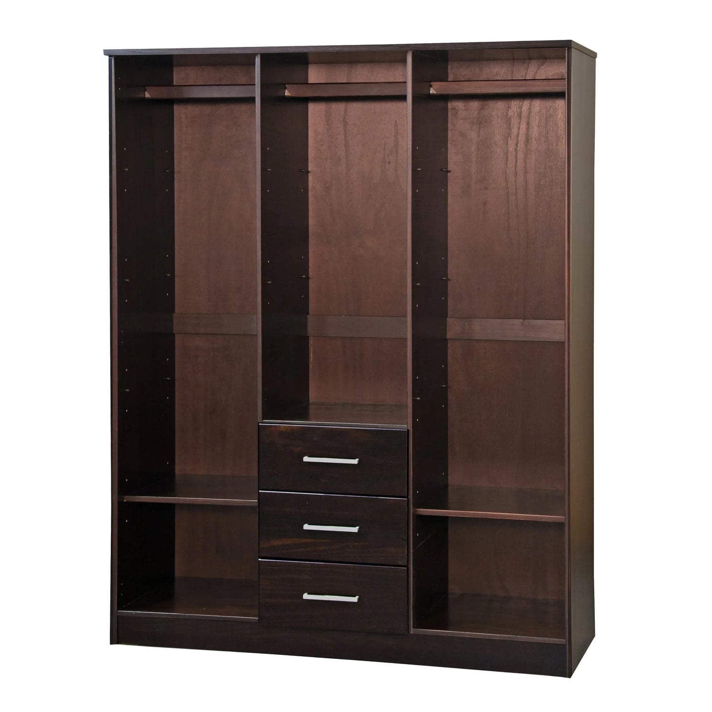 Palace Imports Armoire Cosmo 3 portes 100 % bois massif avec portes en bois massif ou portes miroir