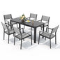 Ensemble de salle à manger extérieur 5/7 pièces en aluminium avec chaises empilables et table extensible