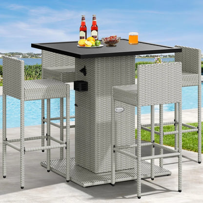 Ensemble de bar extérieur en osier Moasis 5 pièces - 5 PCS