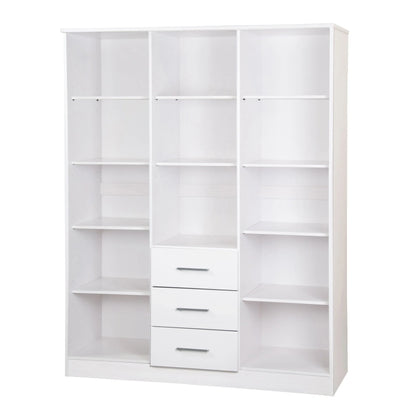 Palace Imports Armoire Cosmo 3 portes 100 % bois massif avec portes en bois massif ou portes miroir