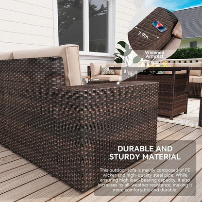 Ensemble de mobilier de jardin 13 pièces avec table brasero de 44 pouces